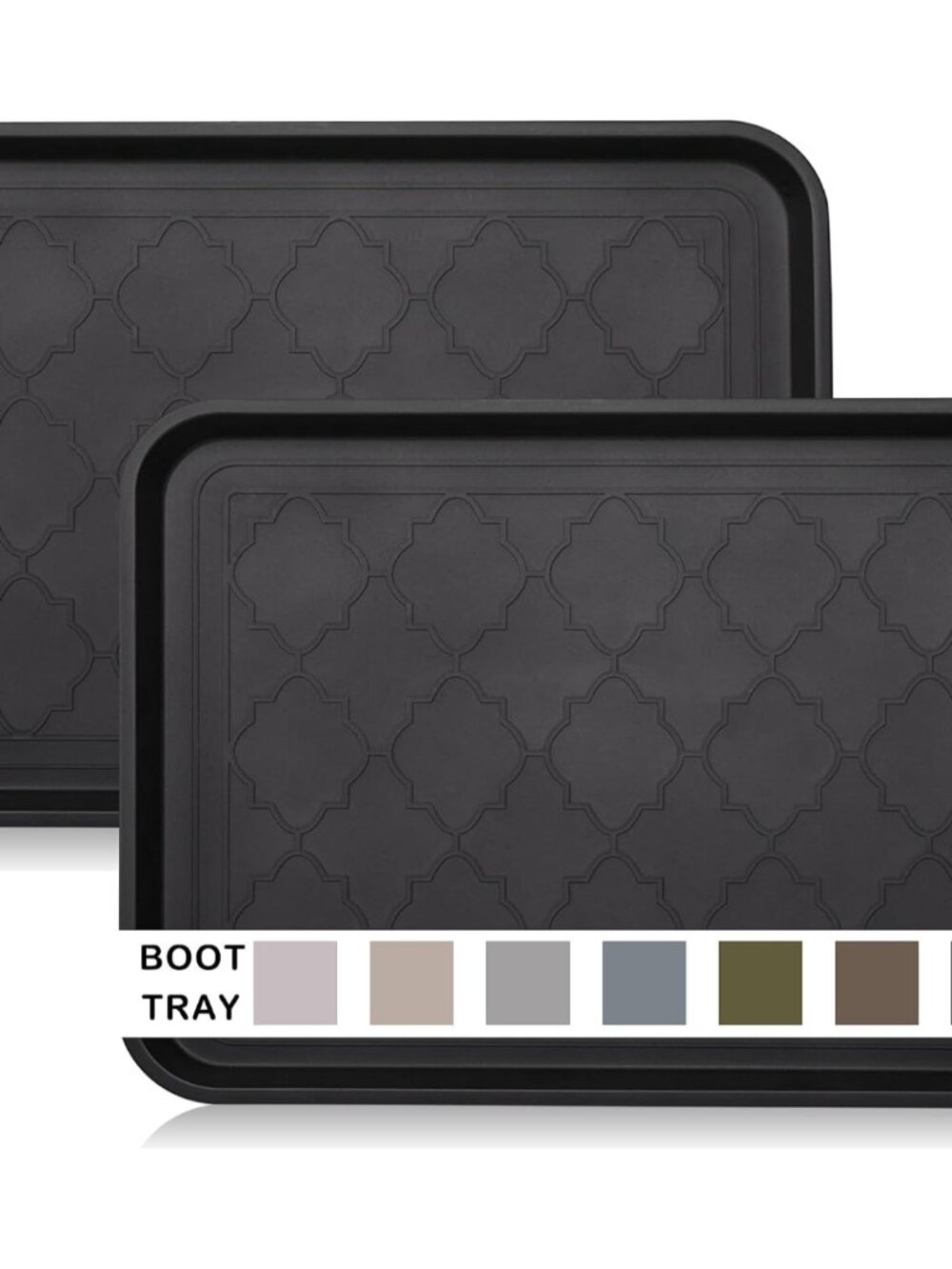 Boot Tray for Entryway Indoor, Heavy Duty Shoe Mat Tray 2 Packs, 16.7"x12.8" Wat